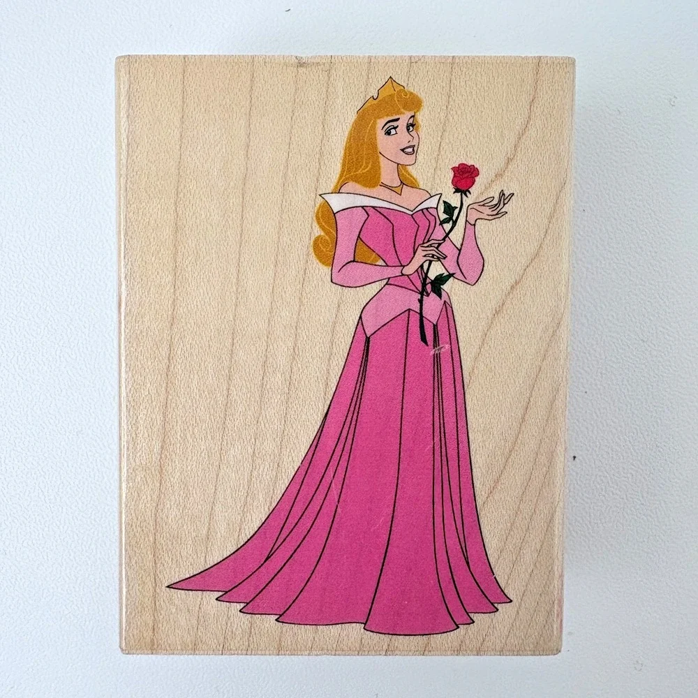 Disney Sleeping Beauty Wooden Rubber Stamp 3.5